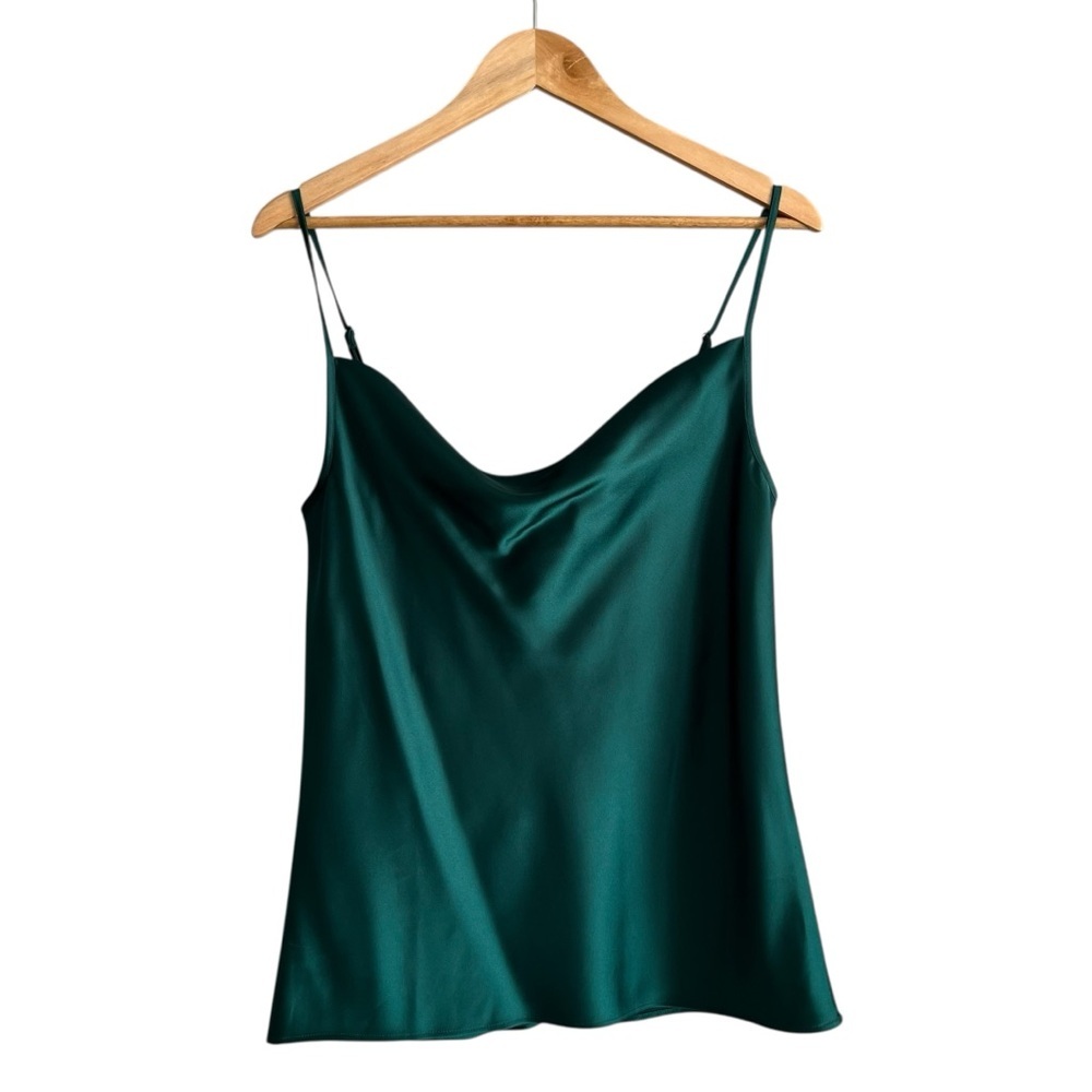 Mac Duggal Women’s Cowl Neck Emerald Green Top Size XS NWT